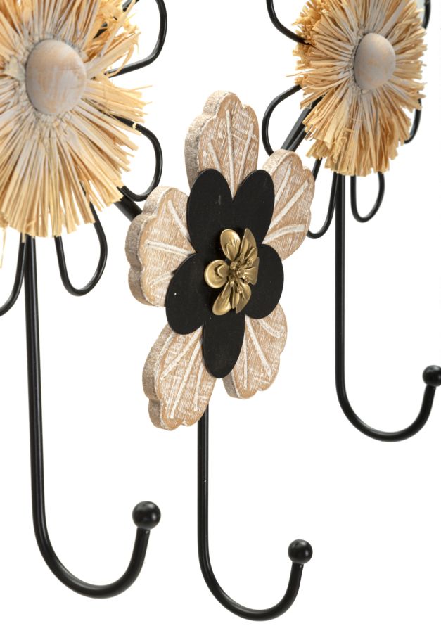 WALL HANGER IRON,WOOD AND RAFFIA CM 61X5,5X30,5 - slika 3