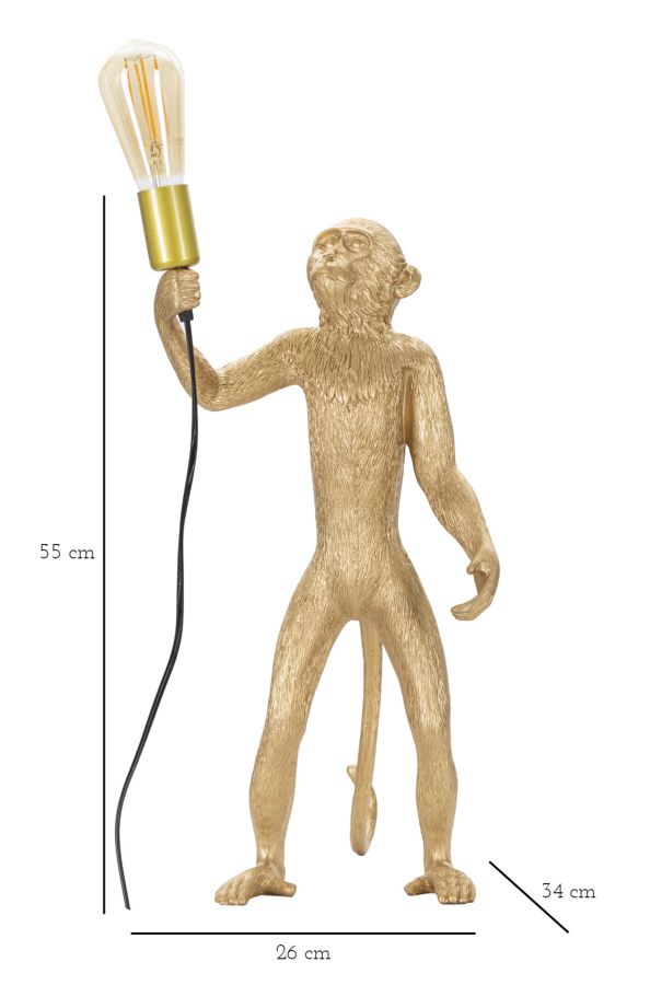 TABLE LAMP MONKEY GOLD CM Ø 26X34X55 - slika 8