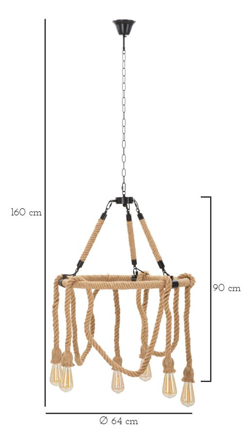 CEILING LAMP ROPE CIRCLE CM Ø 64x90 - slika 9