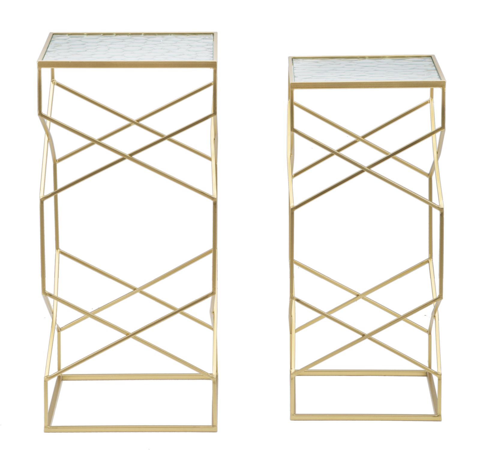 TABLE GLASSY SET 2 PCS CM 31,5X31,5X68-28X28X64 - slika 5
