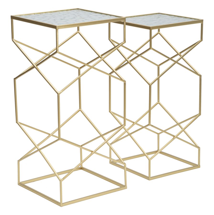 TABLE GLASSY SET 2 PCS CM 31,5X31,5X68-28X28X64 - slika 4