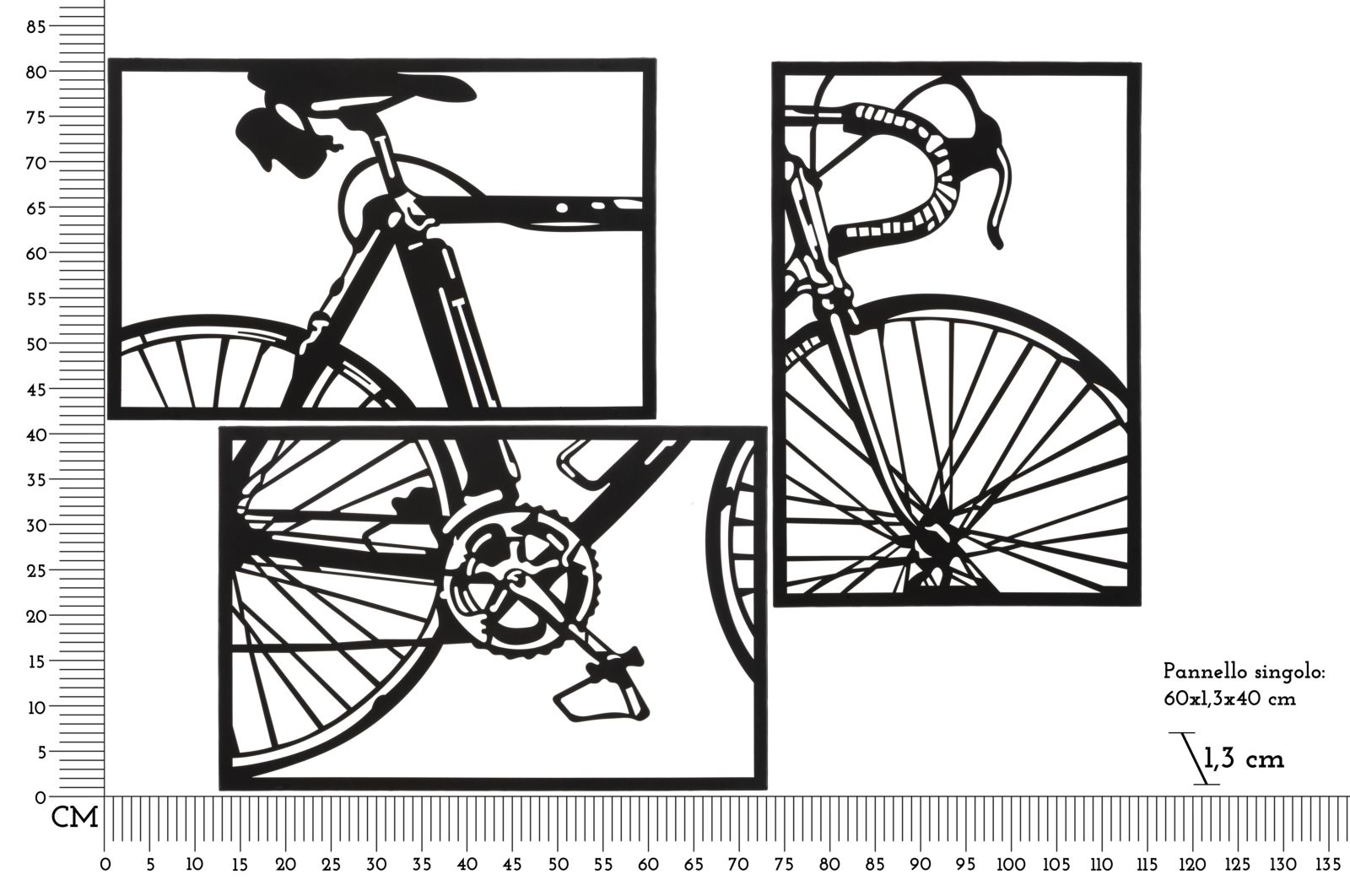 WALL PANEL BIKE SET 3 PCS CM 40X1,3X60 (SINGLE PC SIZE) - slika 6