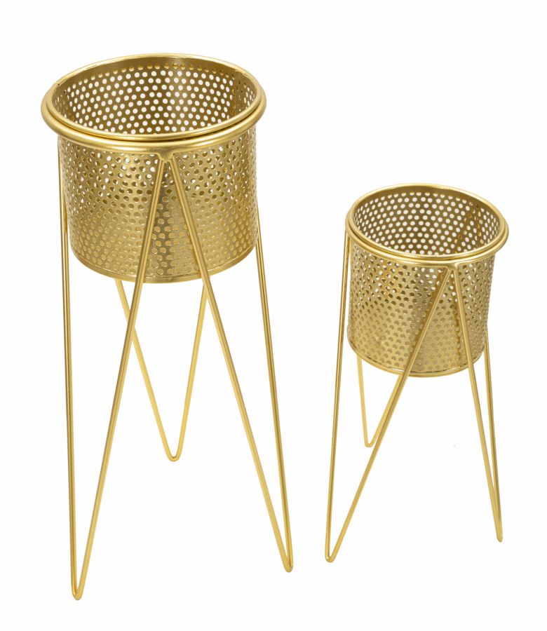 VASE HOLDER GLAT SET 2 PCS CM 21X20X46-18X18X32 - slika 2