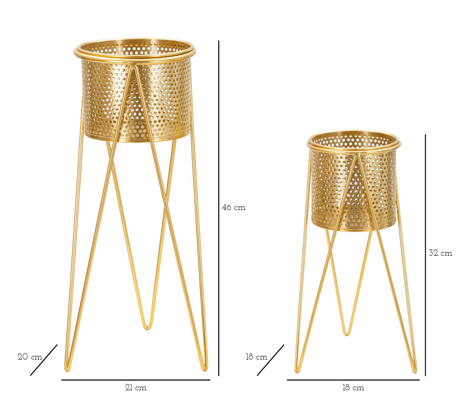 VASE HOLDER GLAT SET 2 PCS CM 21X20X46-18X18X32 - slika 6