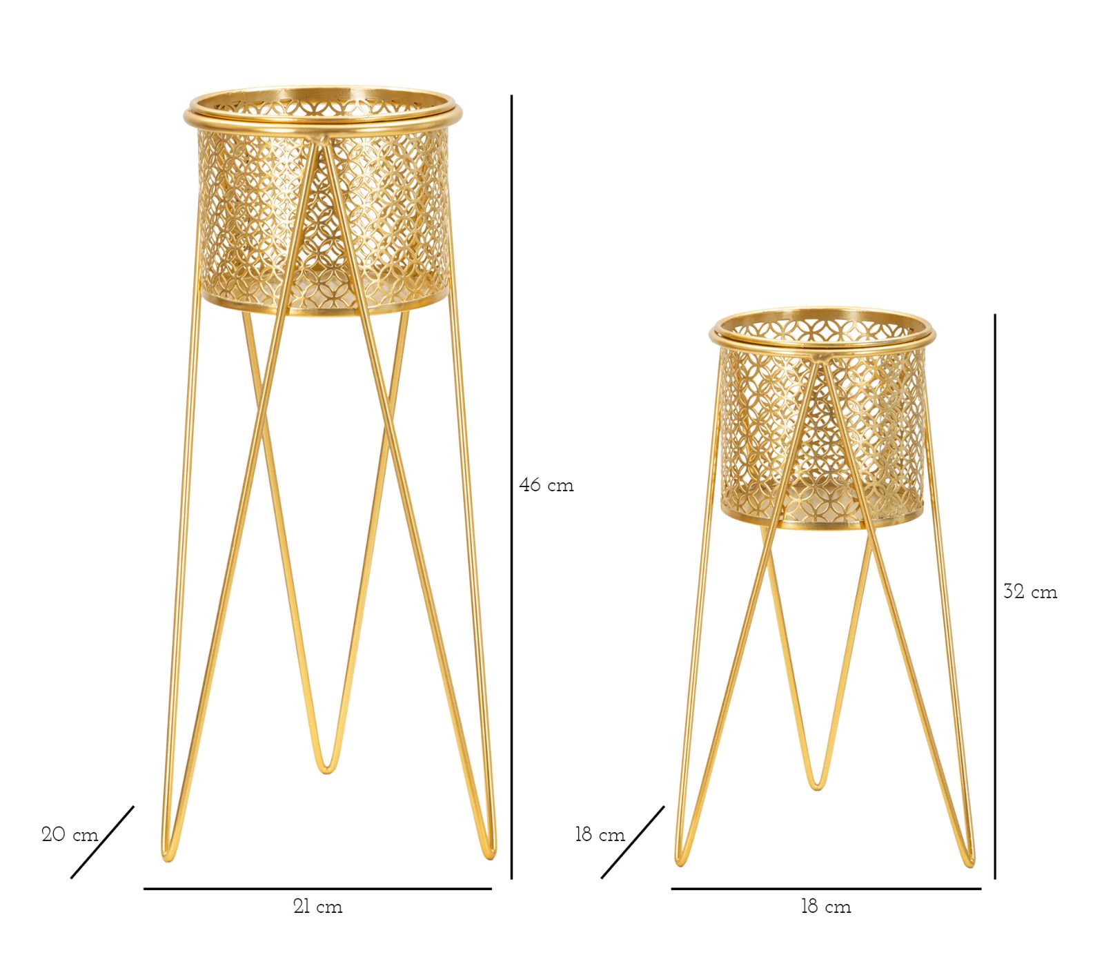 VASE HOLDER NAT SET 2 PCS CM 21X20X46-18X18X32 - slika 5