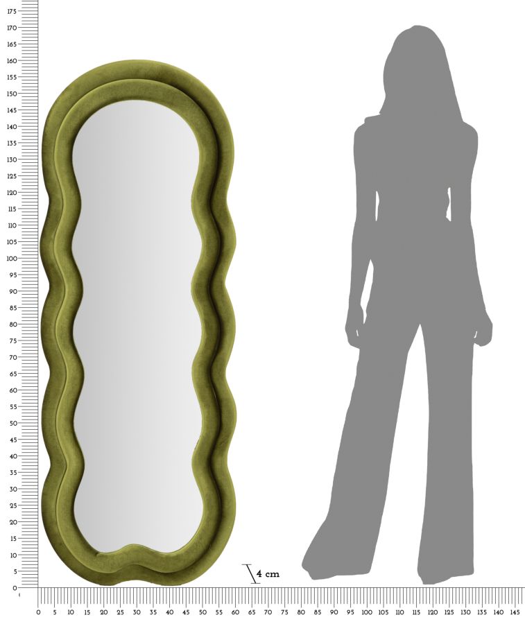 WALL MIRROR MIKI GREEN VELVET CM 60X4X160 - slika 6