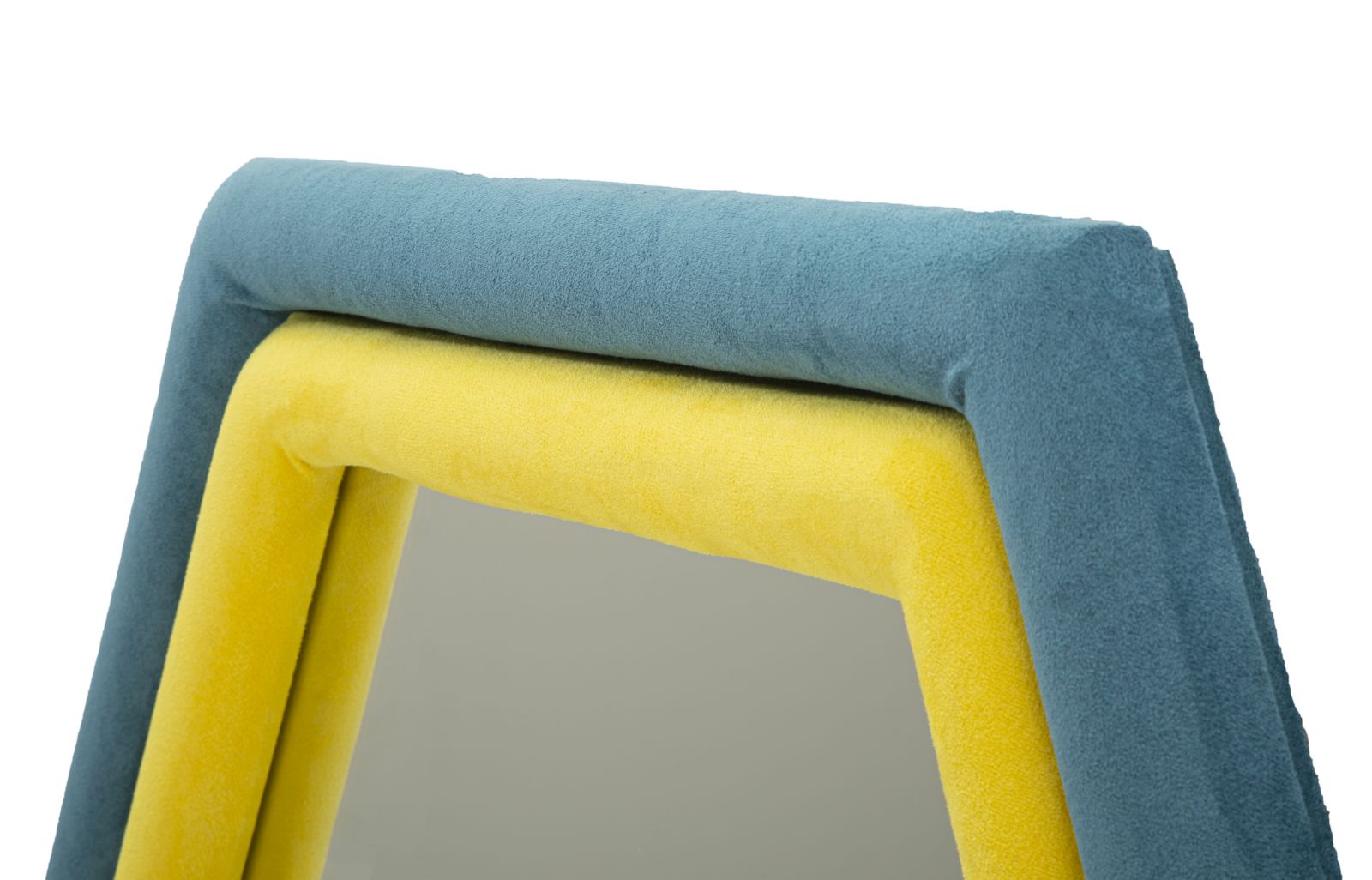WALL MIRROR TONY BLUE/YELLOW VELVET CM 75X4X80 - slika 4