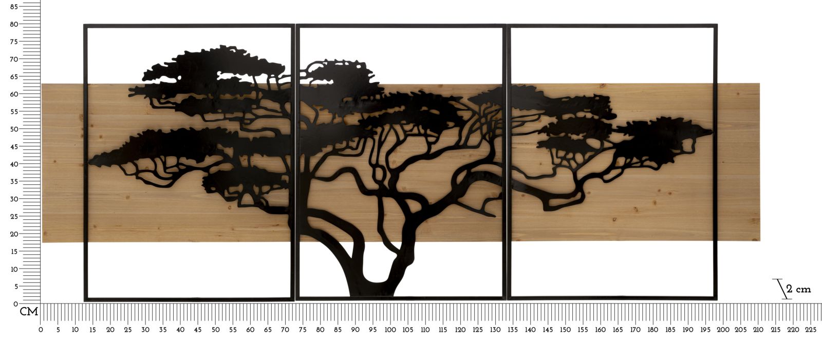 WALL PANEL LAGOS IRON AND WOOD SET 3 PCS CM 204X2X80 (72X2X80-60X2X80) - slika 6