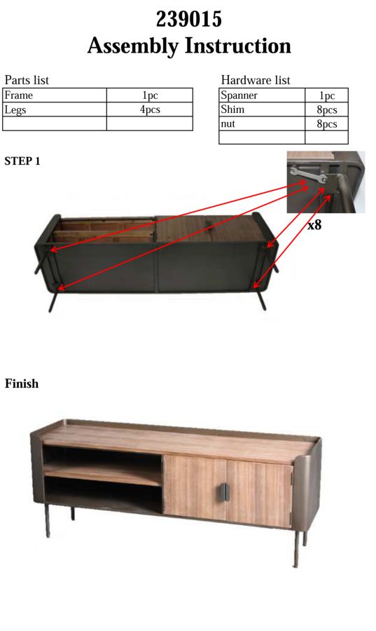 TV/HOLDER TORONTO CM 150X42X58 - slika 10