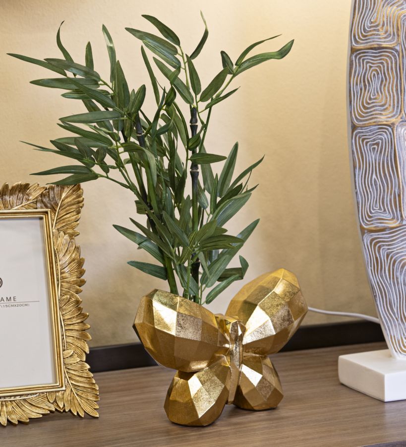 VASE BUTTERFLY GOLD CM 22,5X8X15 - slika 5