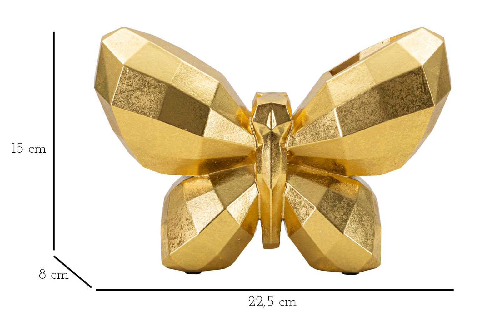 VASE BUTTERFLY GOLD CM 22,5X8X15 - slika 6