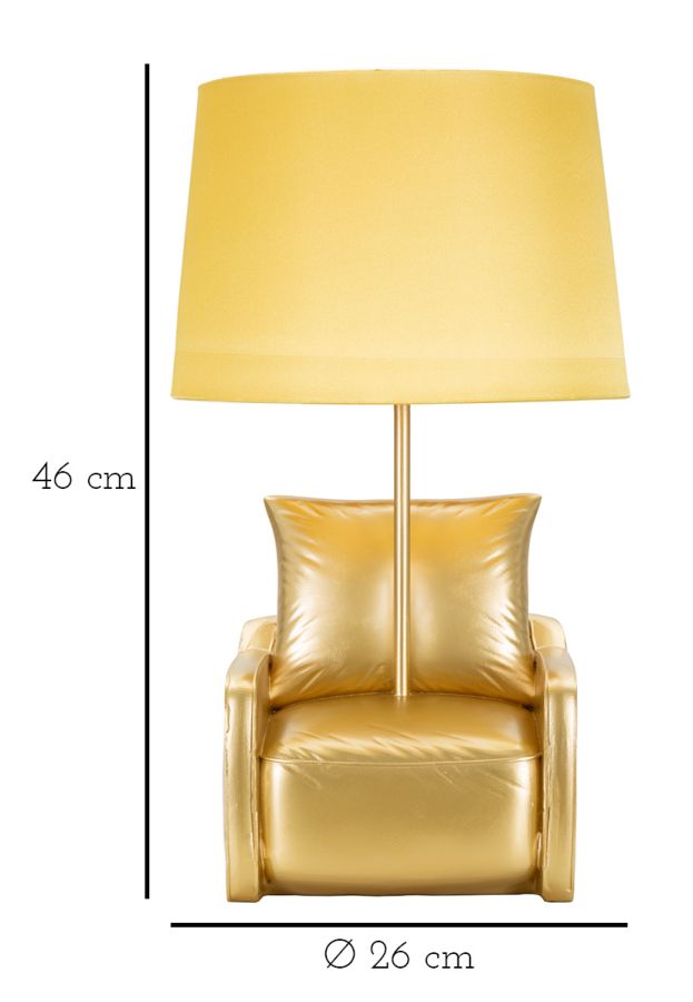 TABLE LAMP MIDCENTURY YELLOW CM Ø 26X46 - slika 7