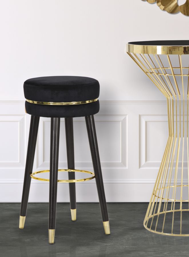 BAR STOOL PARIS NERO/GOLD CM Ø 35X74 - slika 7