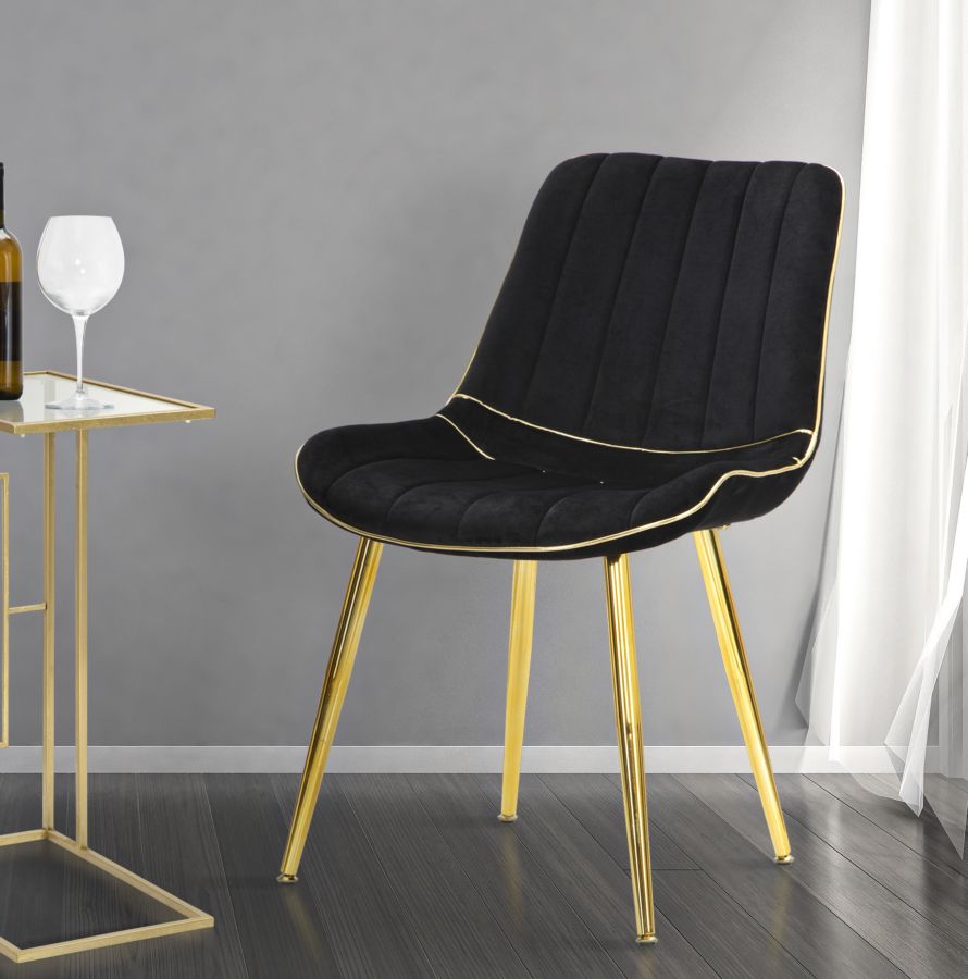 CHAIR PARIS NERA/GOLD SET 2 PCS CM 51X59X79 - slika 9