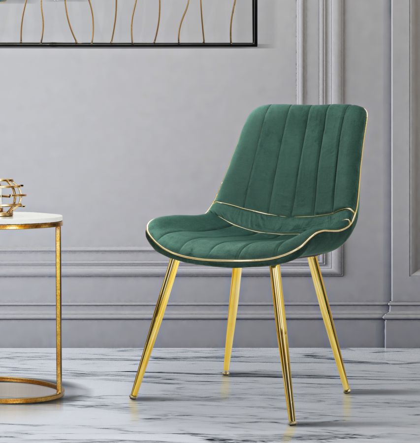 CHAIR PARIS VERDE/GOLD SET 2 PCS CM 51X59X79 - slika 8
