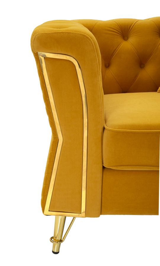 ARMCHAIR EMY MUSTARD WITH CUSHION CM 104X83X76 - slika 5