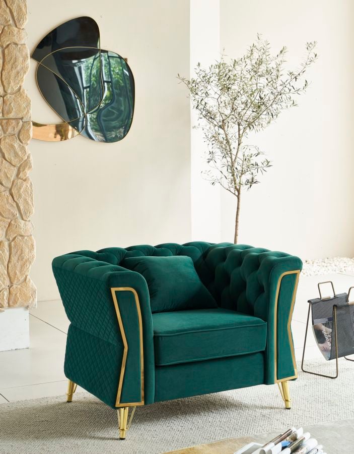 ARMCHAIR EMY GREEN WITH CUSHION CM 104X83X76 - slika 12