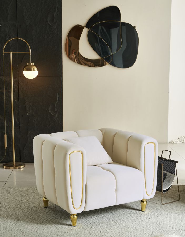 ARMCHAIR ALMA CREAM WITH CUSHION CM 97X81X71 - slika 10