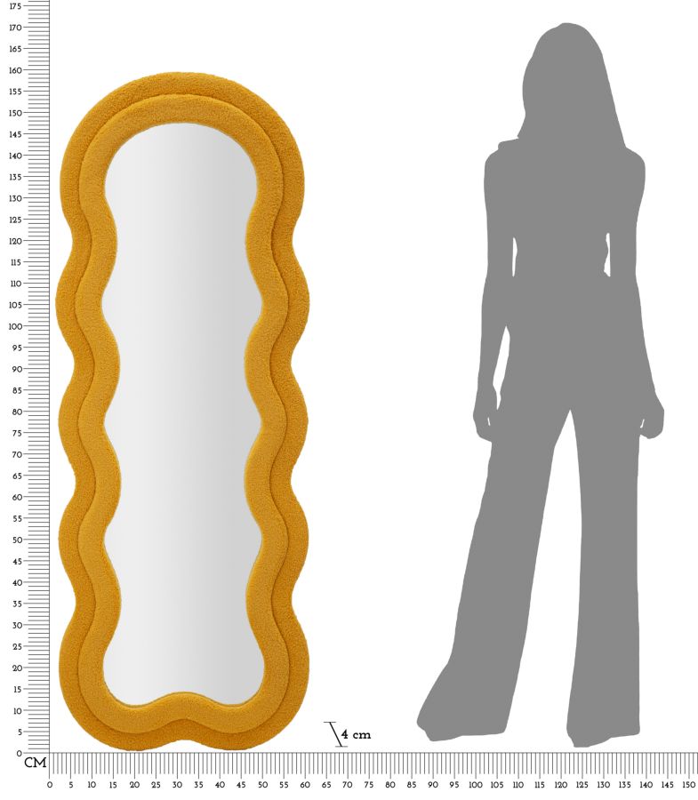 WALL MIRROR TEDDY MUSTARD CM 60X4X160 - slika 8