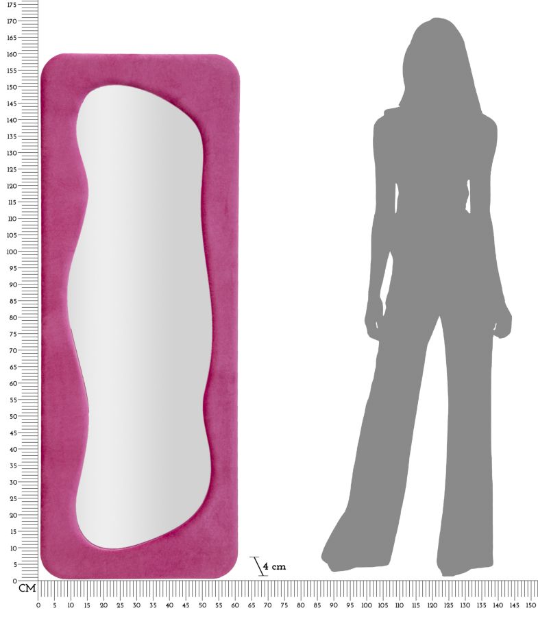 WALL MIRROR THEODOR FUXIA CM 60X4X160 - slika 6