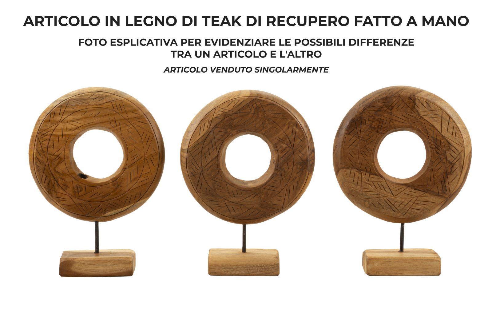 SCULPTURE DORAT TEAK CM 28X10X38 - slika 7