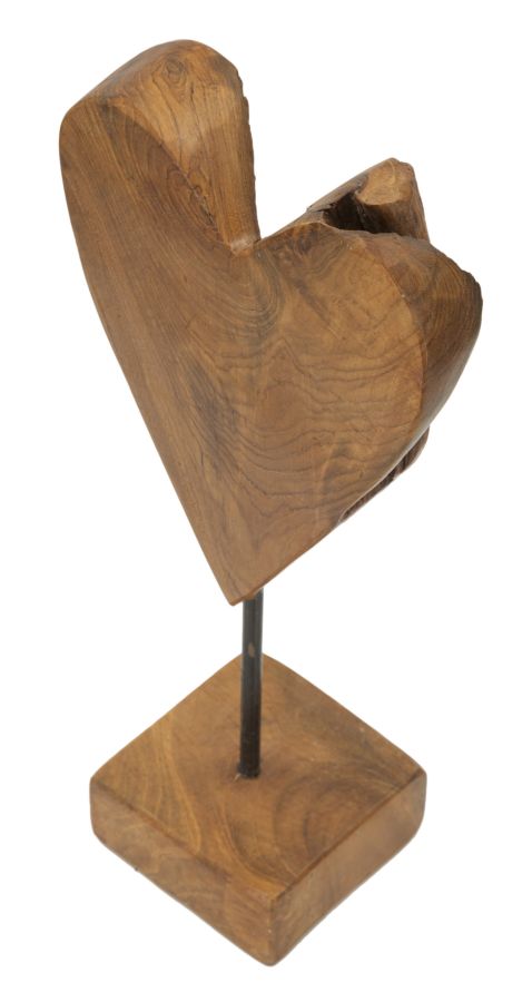 HEART SCULPTURE TEAK CM 15X10X35 - slika 3