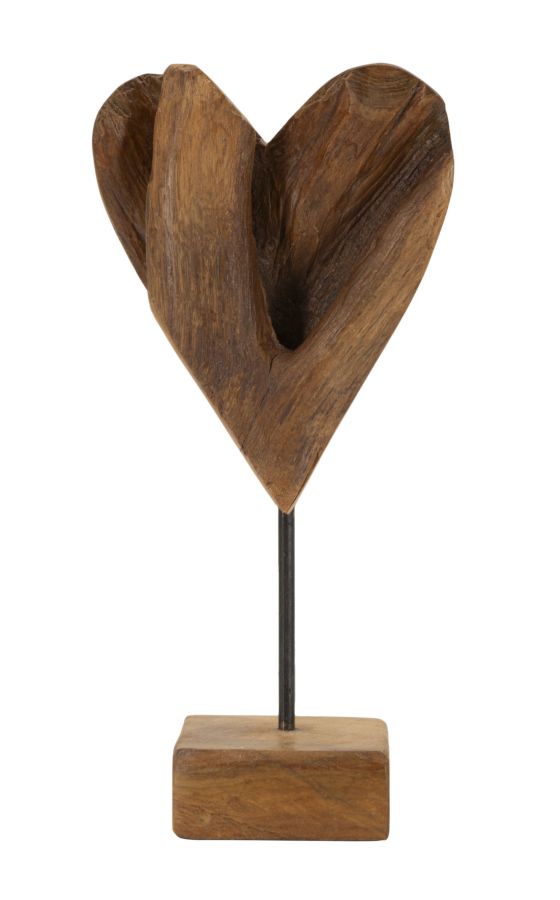 HEART SCULPTURE TEAK CM 15X10X35 - slika 4