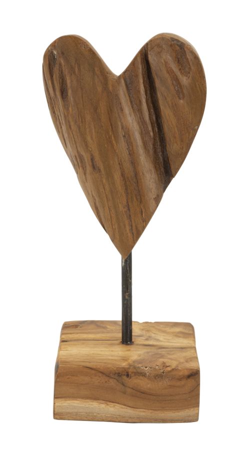 HEART SCULPTURE TEAK CM 10X10X25 - slika 4