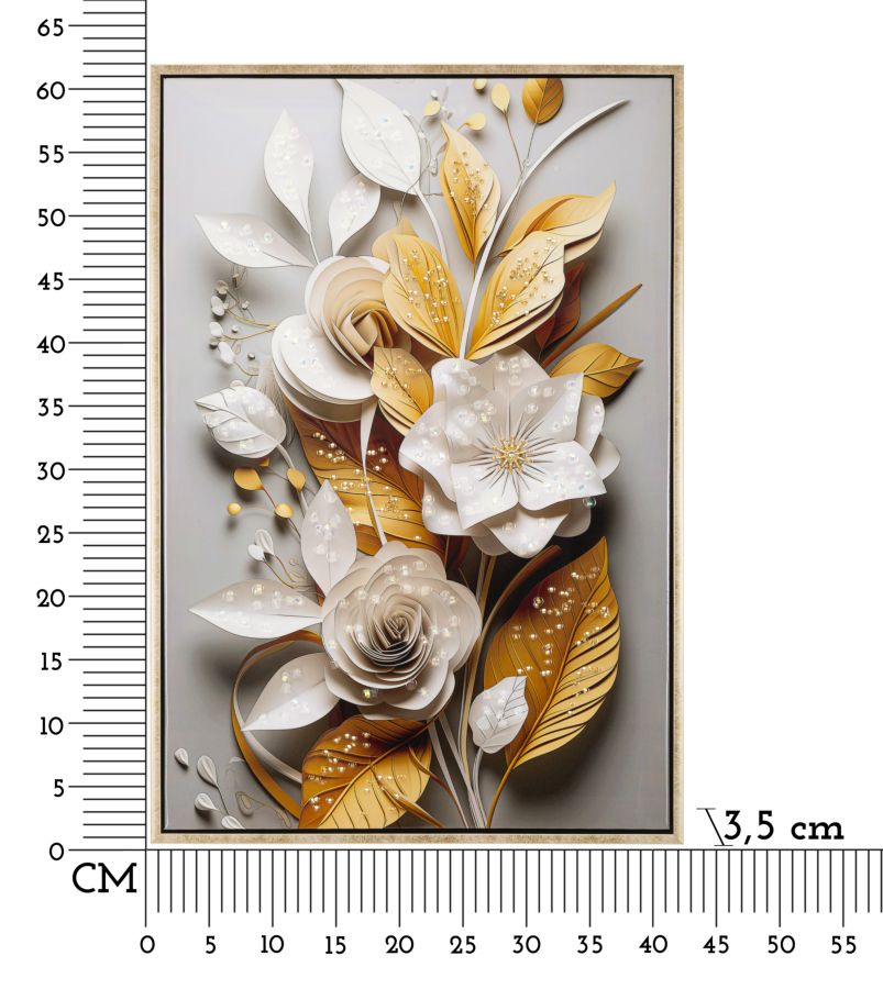 LAQUARED WALL PANTING WITH FRAME FLORA M 42X3,5X62 - slika 6