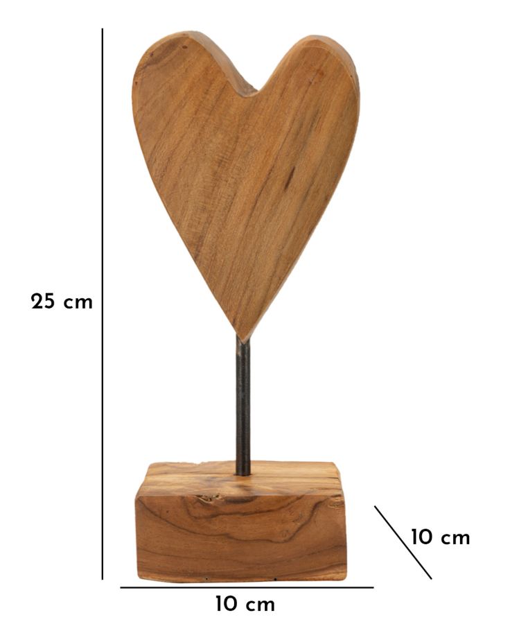HEART SCULPTURE TEAK CM 10X10X25 - slika 10