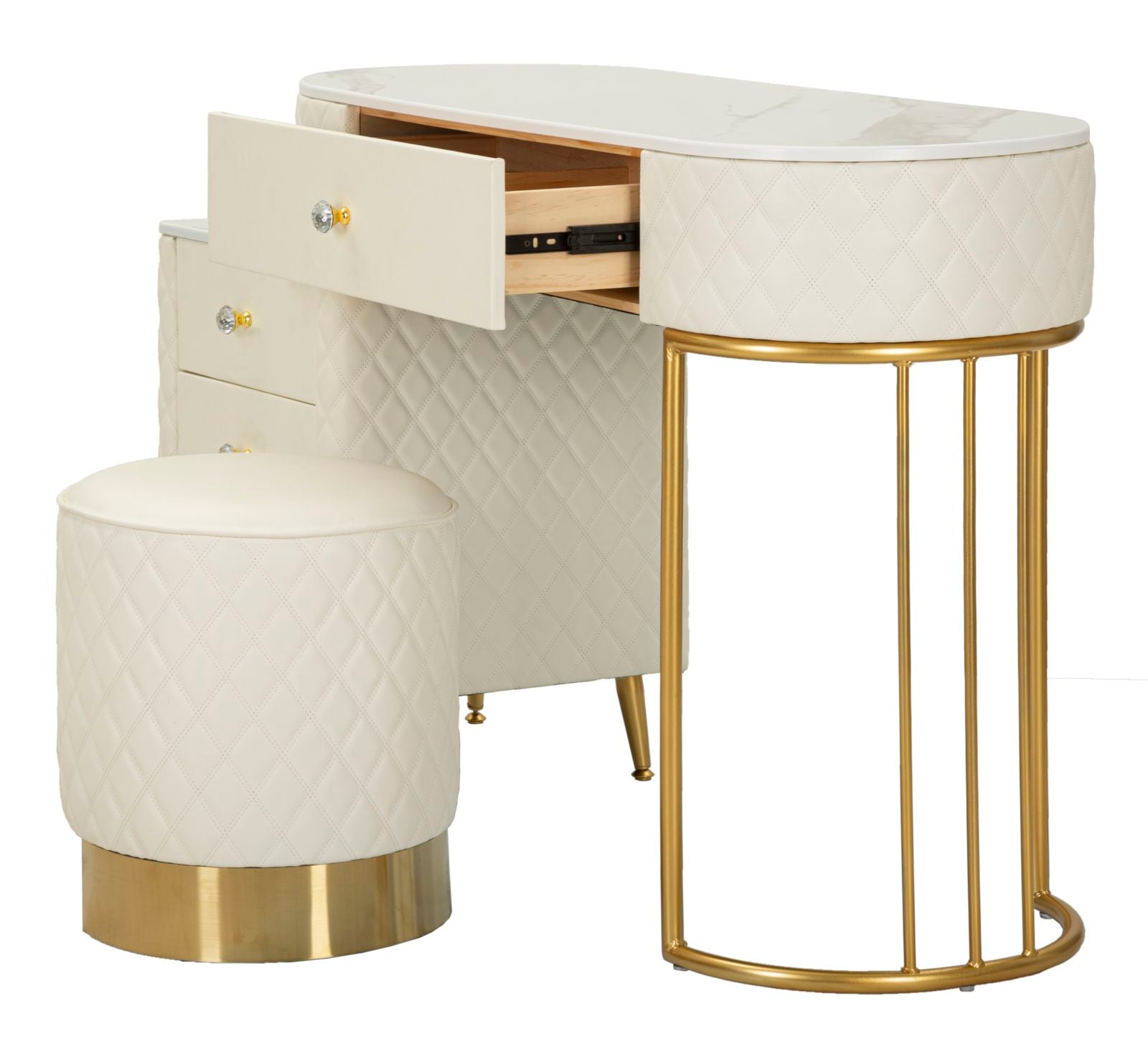 BED DESK SHARON WHITE WITH STOOL CM 120X40X75 (STOOL SIZE Ø36X39) - slika 3
