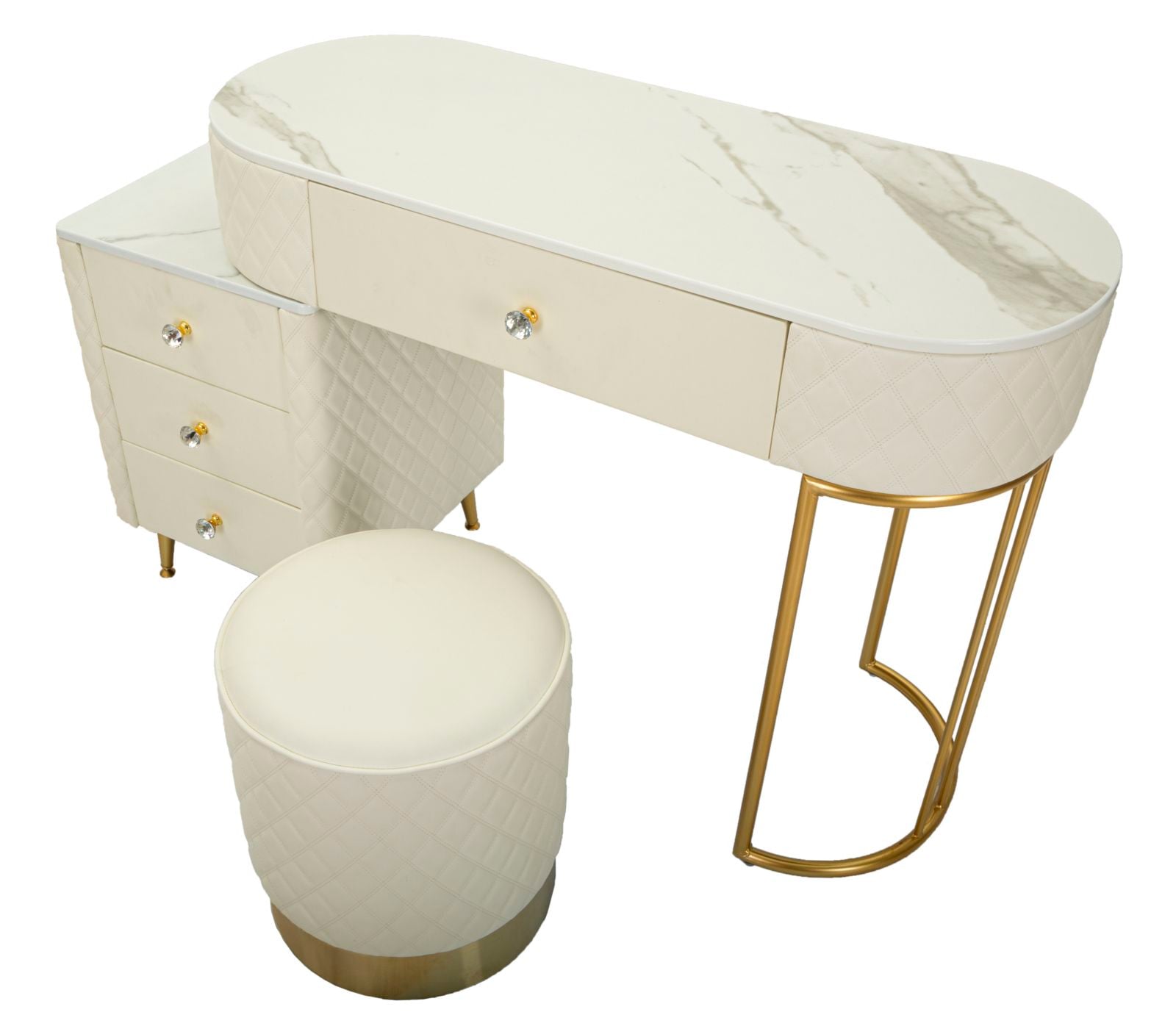 BED DESK SHARON WHITE WITH STOOL CM 120X40X75 (STOOL SIZE Ø36X39) - slika 4