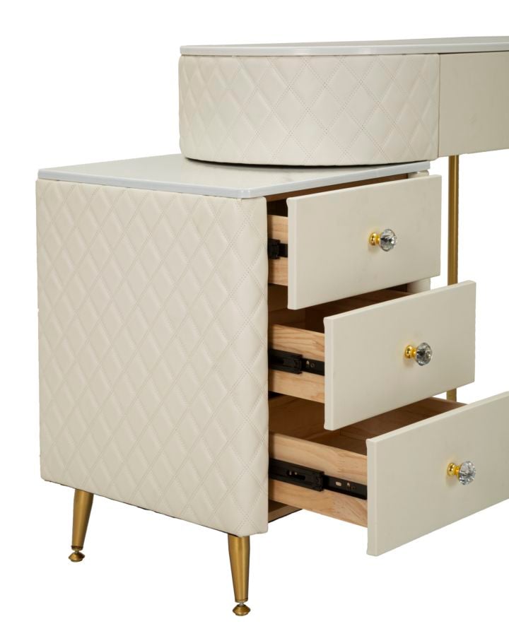 BED DESK SHARON WHITE WITH STOOL CM 120X40X75 (STOOL SIZE Ø36X39) - slika 6
