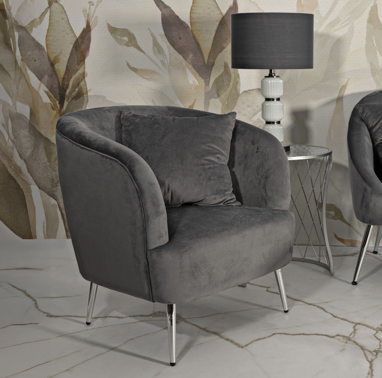 ARMCHAIR SILVERY WITH CUSHION CM 73X66X78 - slika 9