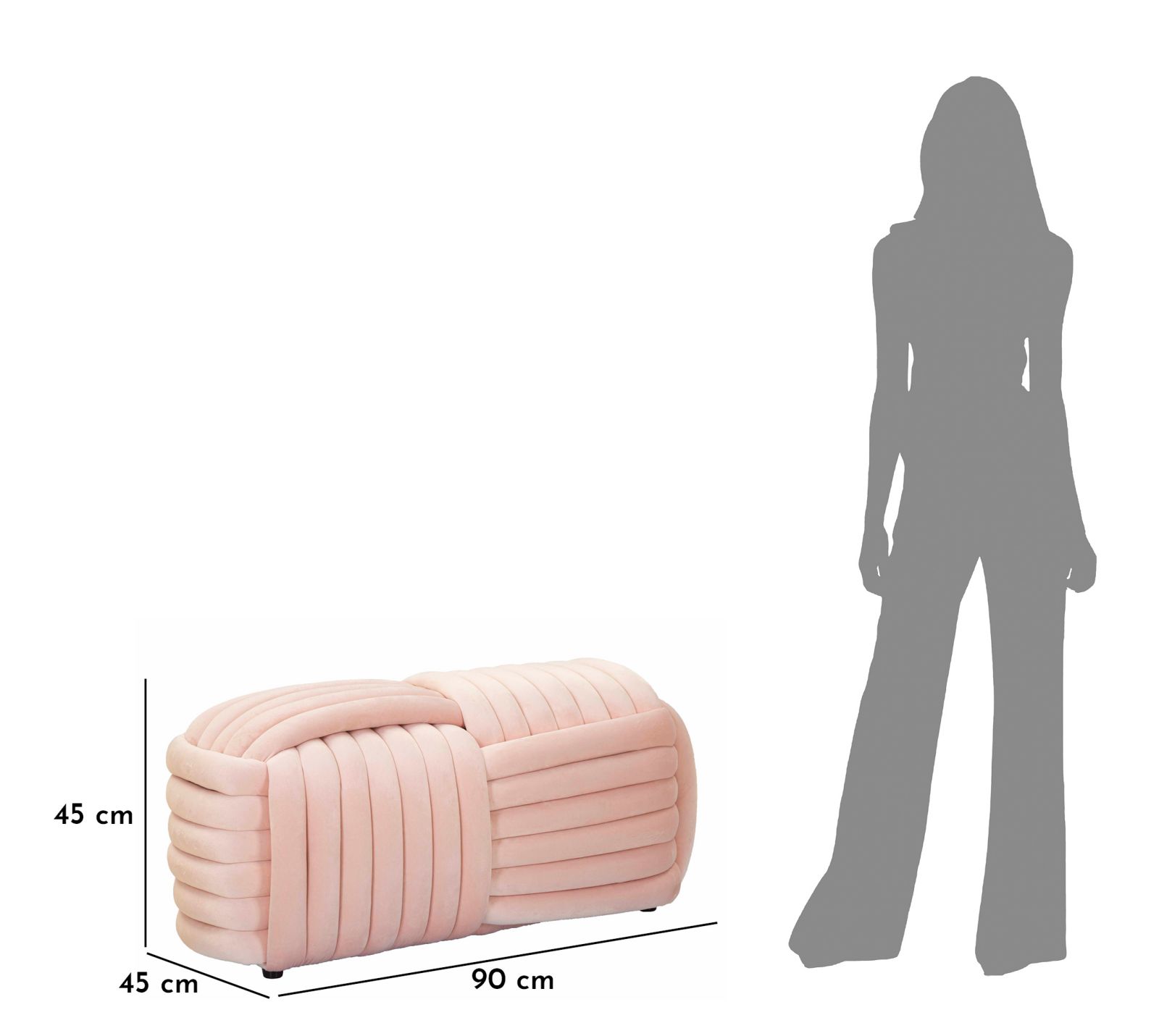 Softy klop 90X45X45cm - roza - slika 18