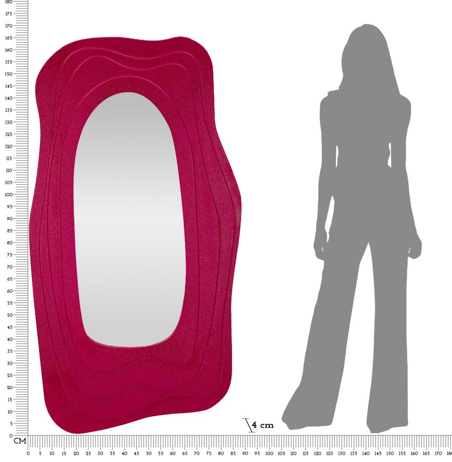 WALL MIRROR DAFNE FUXIA CM 90X4X165 - slika 7