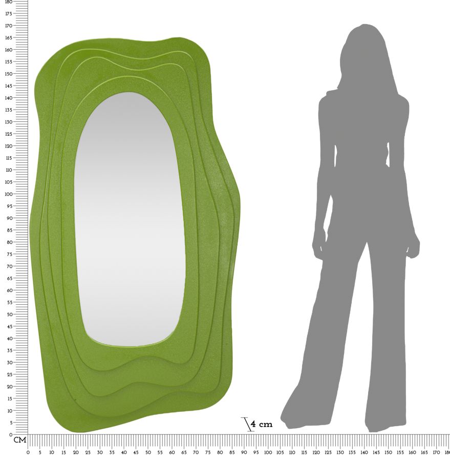 WALL MIRROR DAFNE GREEN CM 90X4X165 - slika 7