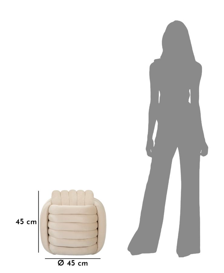STOOL SOFTY CREAM CM 45X45X45 - slika 7