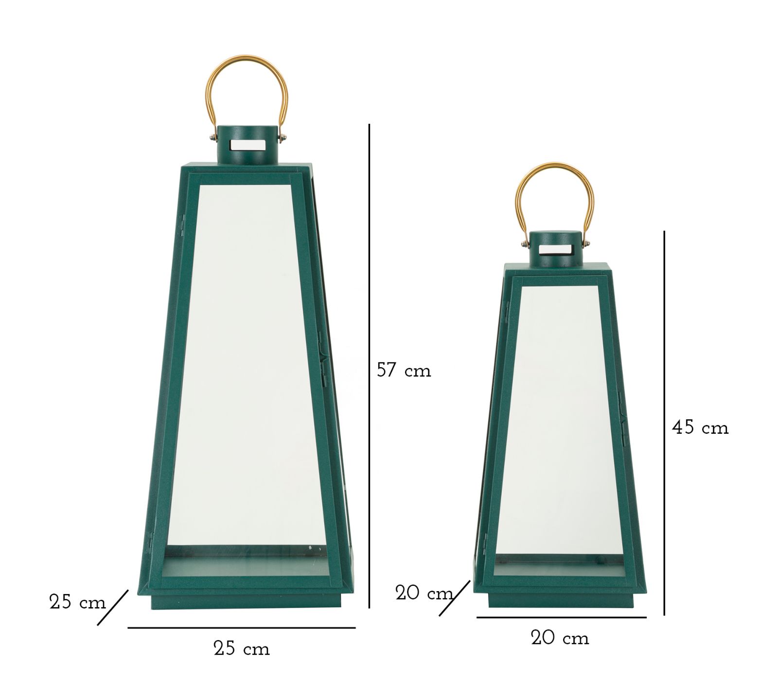LANTERN GRENT SET 2 PCS CM Ø 25X25X57-20X20X45 - slika 6
