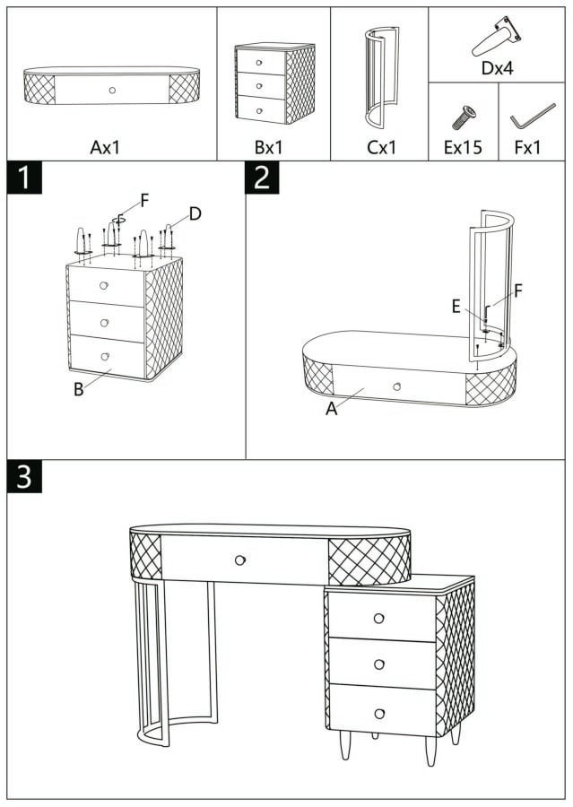 BED DESK SHARON WHITE WITH STOOL CM 120X40X75 (STOOL SIZE Ø36X39) - slika 14