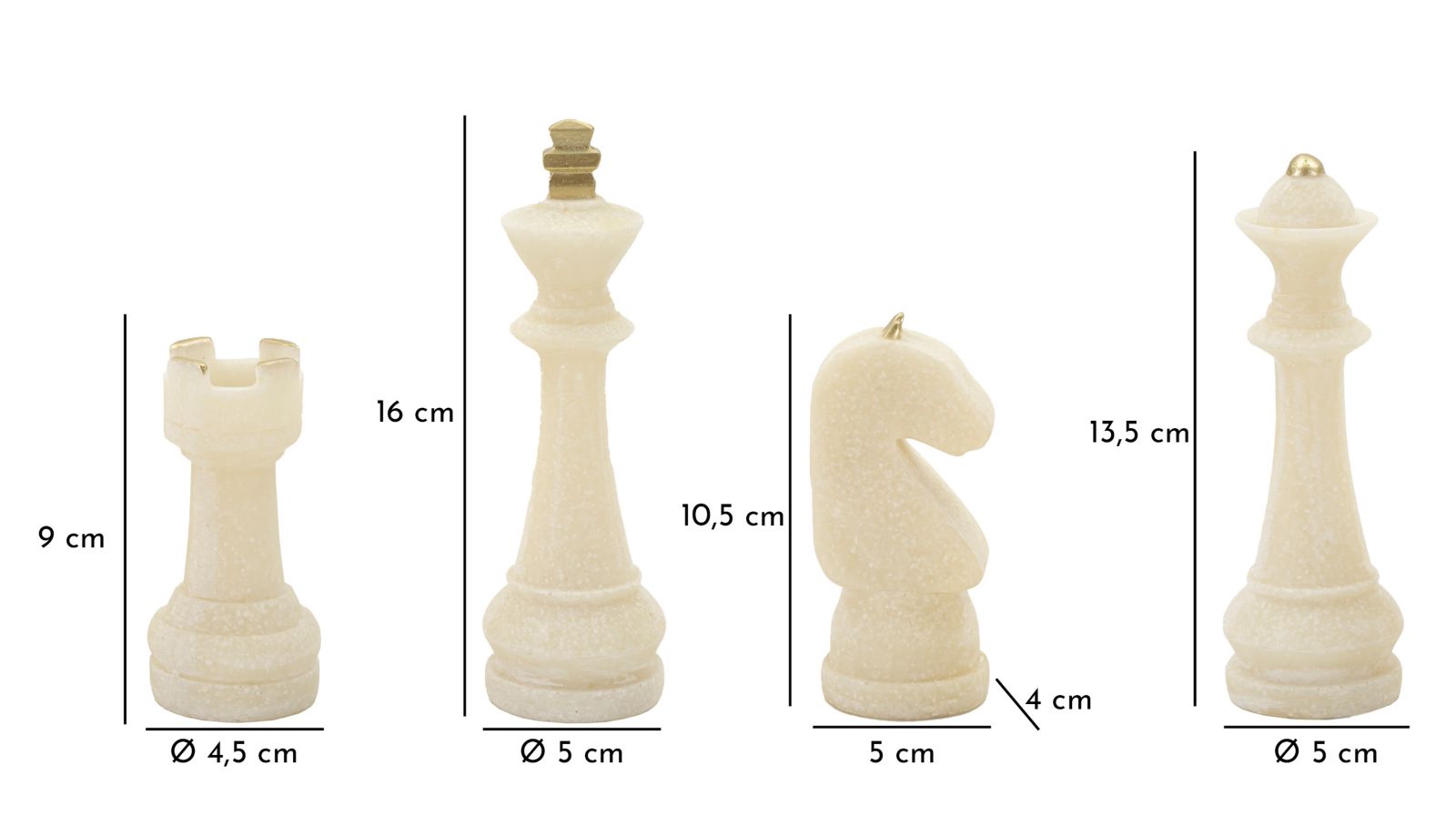 CHESS QUARZY SET 8 PCS ASSORTED CM Ø 4,4X9,2-4,3X13,3-5X16-X4,5X10,3 - slika 10
