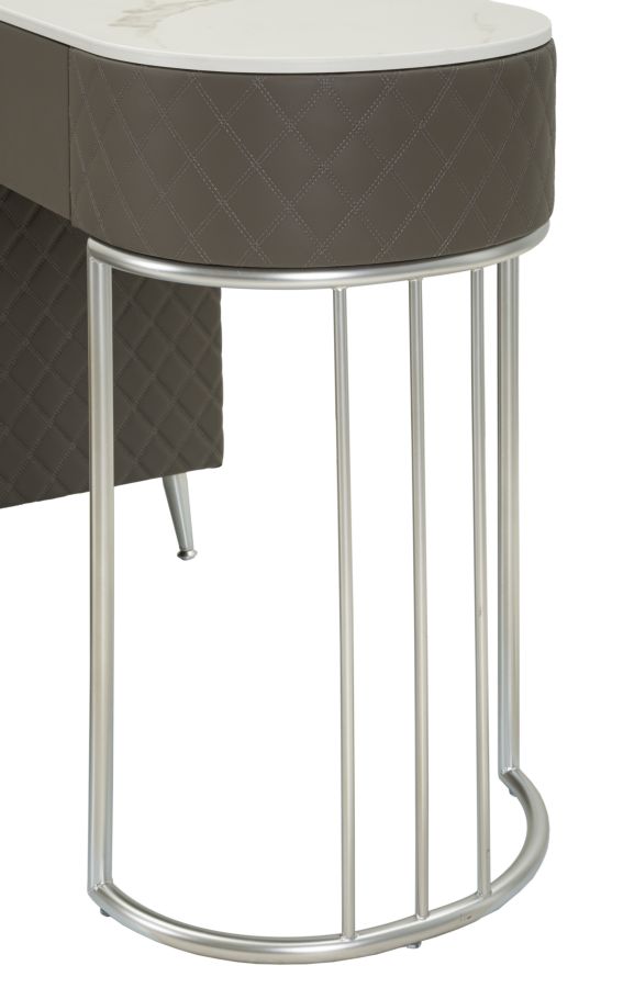 BED DESK SHARON GREY WITH STOOL SILVER LEGS CM 120X40X75 (STOOL SIZE Ø36X39) - slika 8