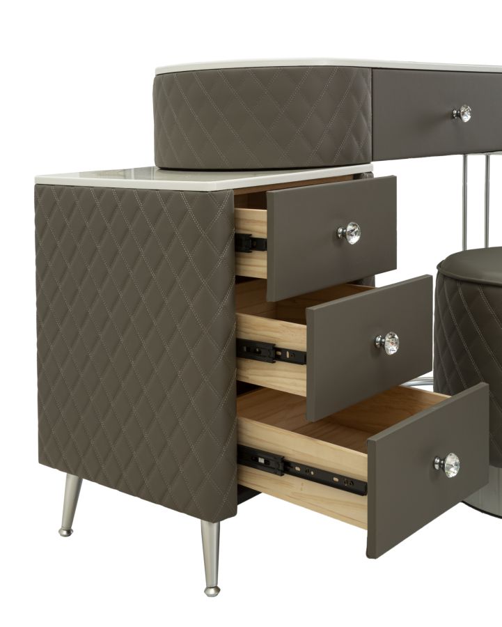 BED DESK SHARON GREY WITH STOOL SILVER LEGS CM 120X40X75 (STOOL SIZE Ø36X39) - slika 10