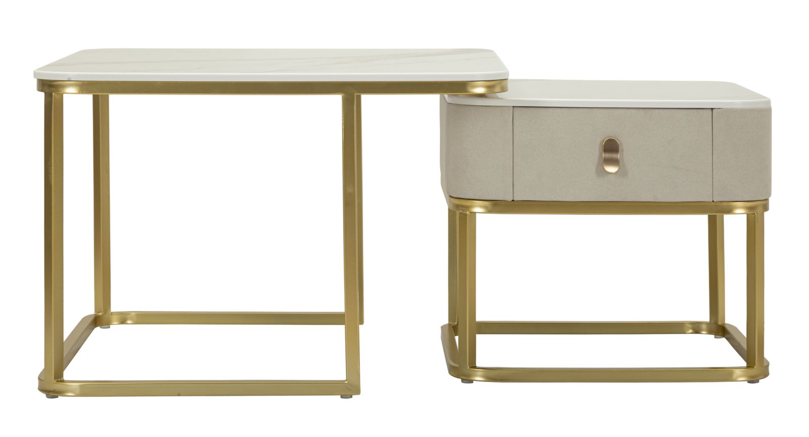 COFFEE TABLES BEAUTRY SET 2 PCS CM 70X70X48-50X50X43,5 - slika 2