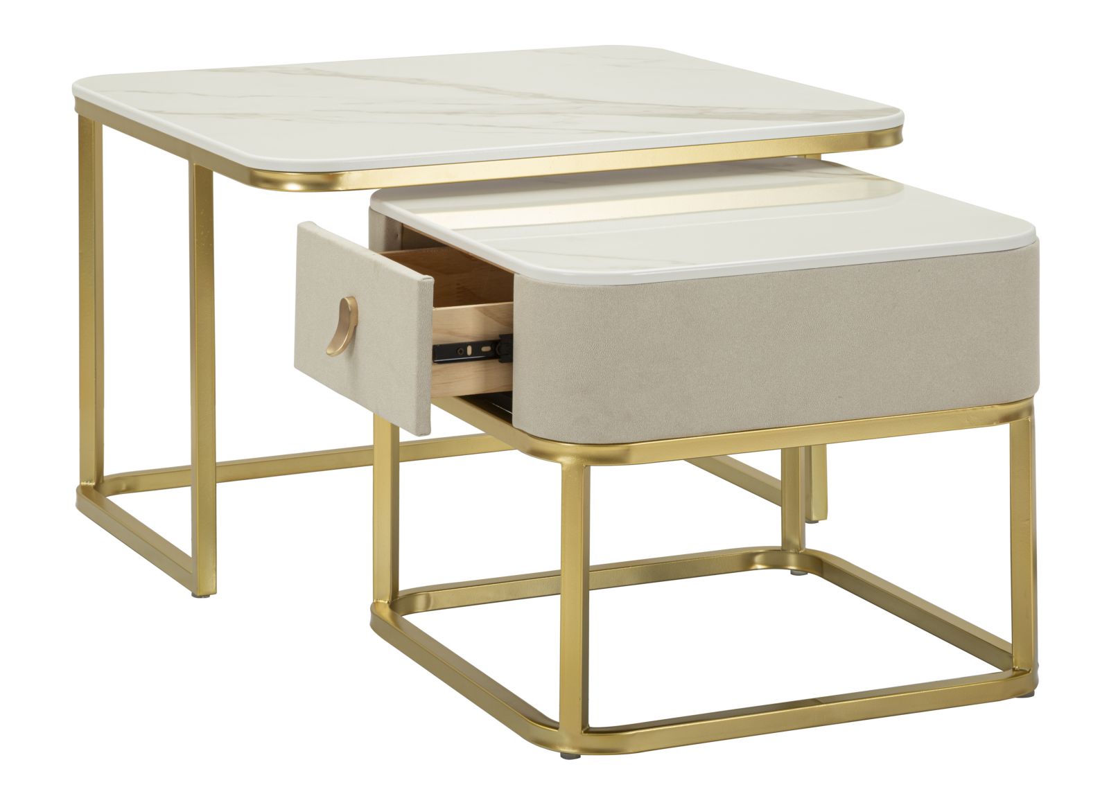 COFFEE TABLES BEAUTRY SET 2 PCS CM 70X70X48-50X50X43,5 - slika 3