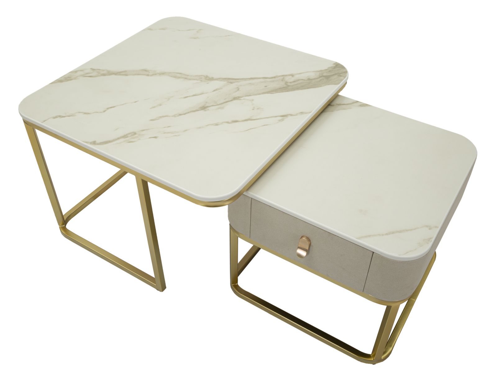 COFFEE TABLES BEAUTRY SET 2 PCS CM 70X70X48-50X50X43,5 - slika 4