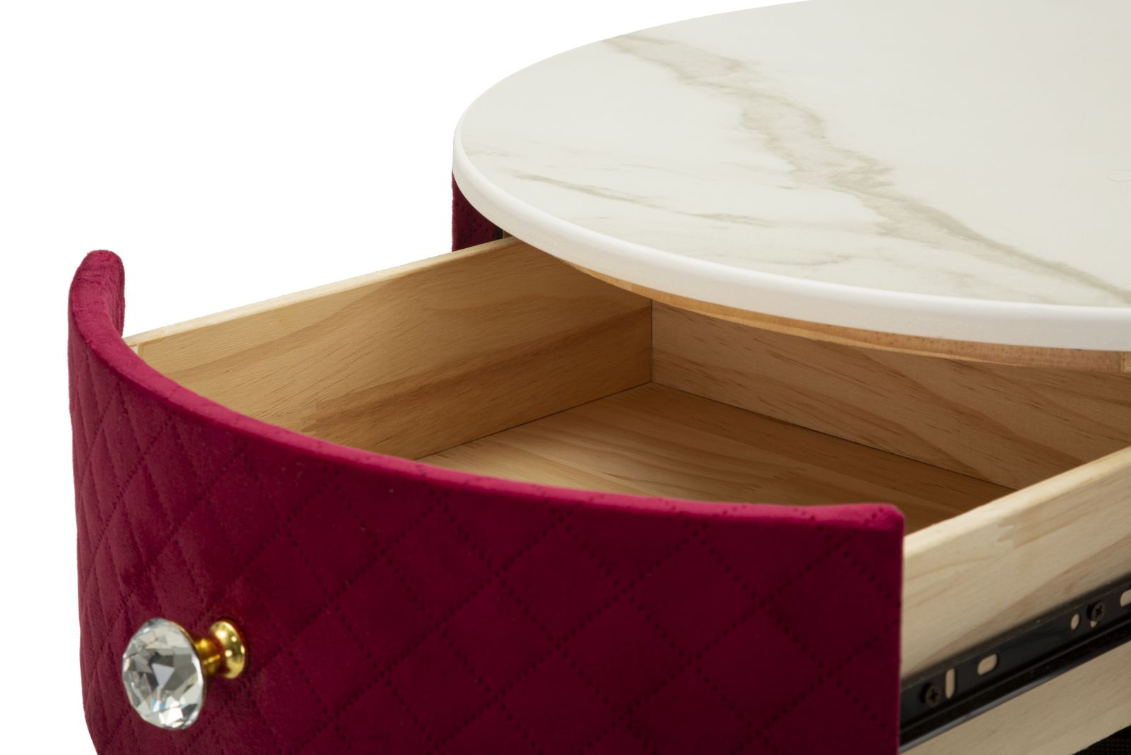 NIGHTSTAND/DRESSING TABLE WITH PUFF RED VELLIT CM Ø 52x70 - 36x39 - slika 5