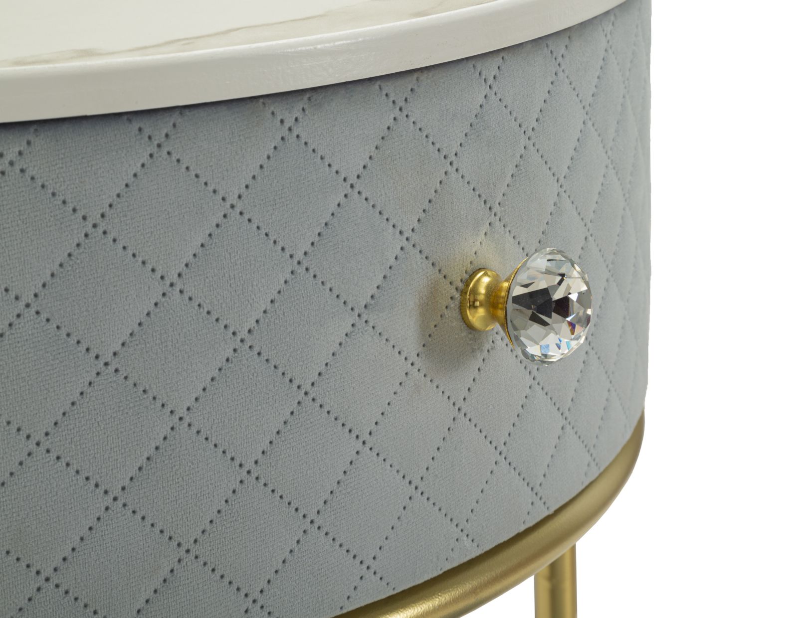 NIGHTSTAND/DRESSING TABLE WITH PUFF VELLIT LIGHT BLUE CM Ø52X70 - Ø36X39 - slika 6