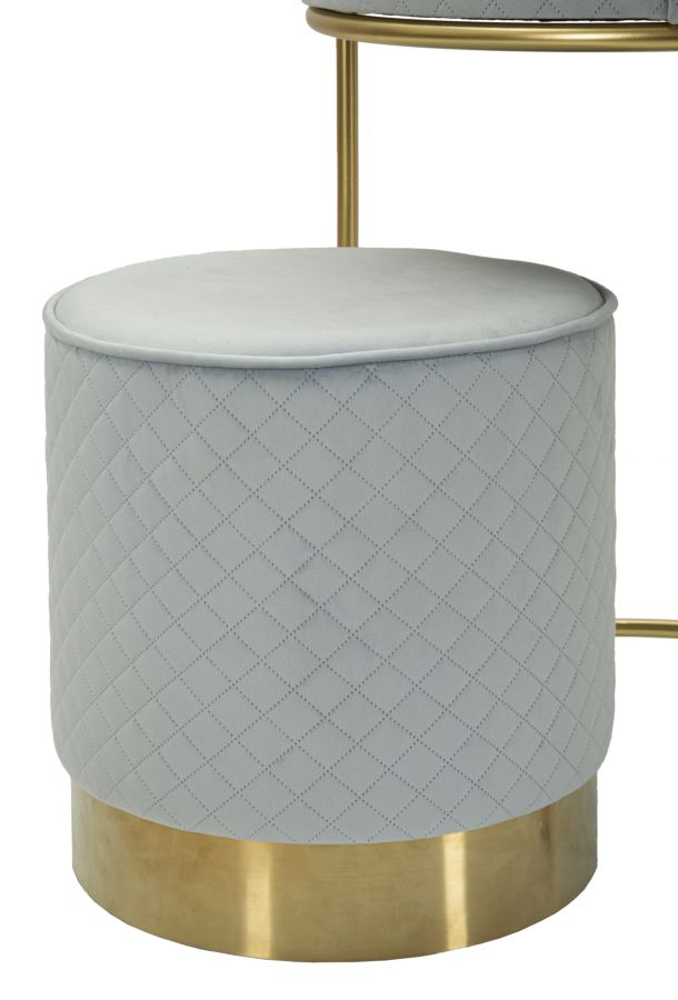 NIGHTSTAND/DRESSING TABLE WITH PUFF VELLIT LIGHT BLUE CM Ø52X70 - Ø36X39 - slika 7