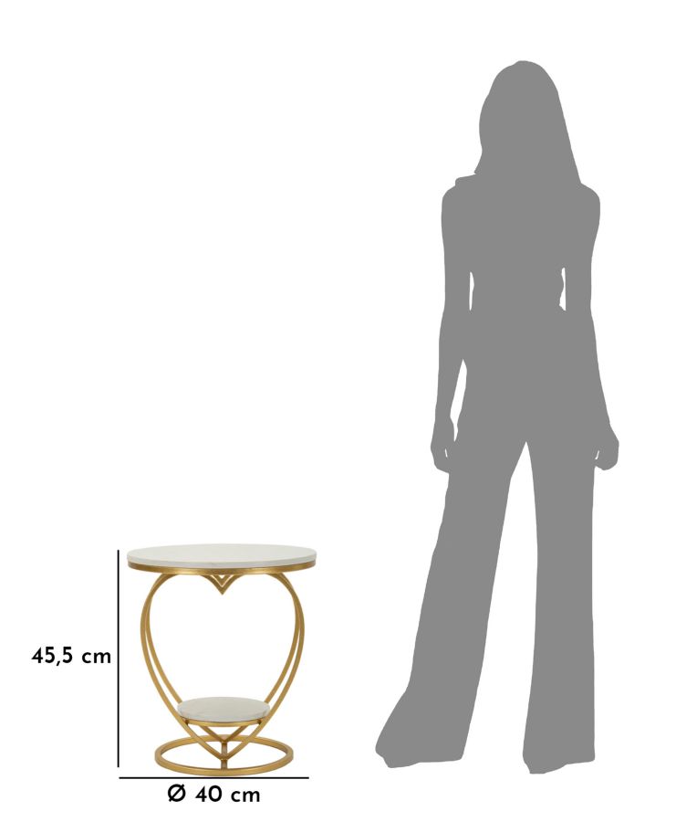 TABLE HEART GOLD CM Ø 40X45,5 - slika 8